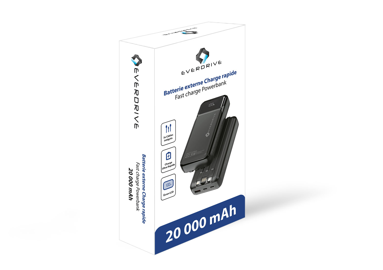 Packaging de la batterie externe Everdrive 20 000 mAh