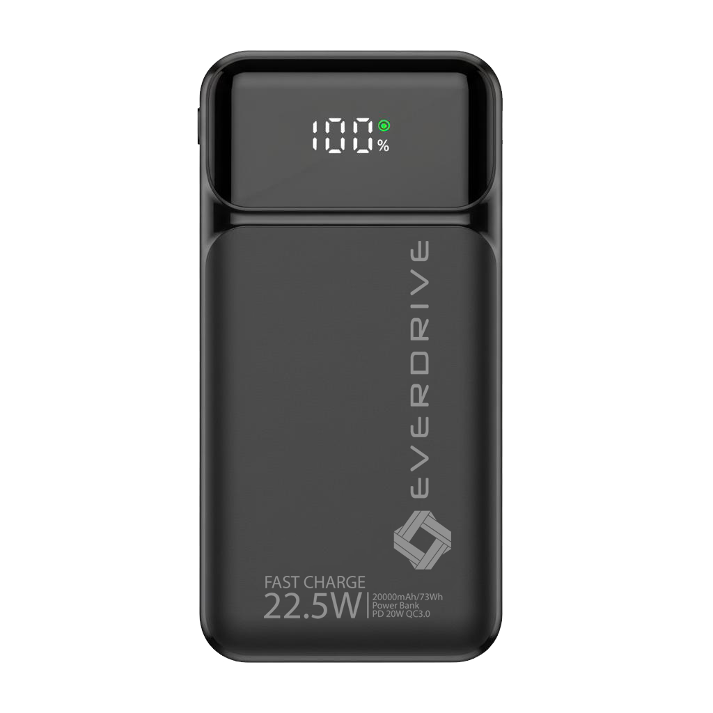Front view of the Everdrive 20,000 mAh power bank